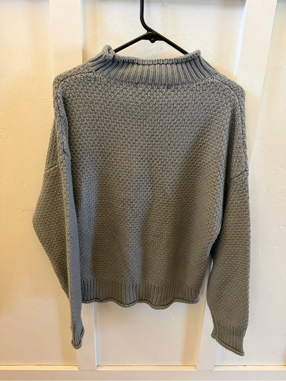 Soft Knit Cowl Sweater in Gray